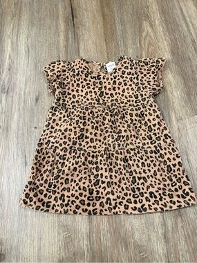 Seed Baby Leopard Print Flutter Sleeve Dress